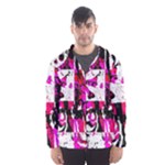 Pink Checker Graffiti Men s Hooded Windbreaker