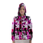 Pink Checker Graffiti Women s Hooded Windbreaker