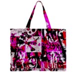 Pink Checker Graffiti Zipper Mini Tote Bag