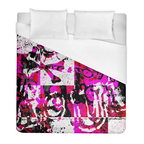 Pink Checker Graffiti Duvet Cover (Full/ Double Size) from ArtsNow.com