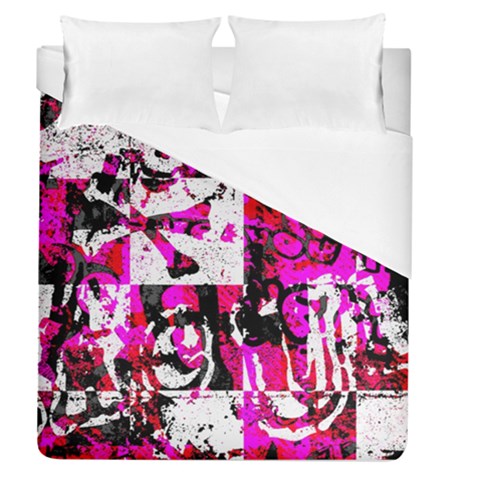 Pink Checker Graffiti Duvet Cover (Queen Size) from ArtsNow.com