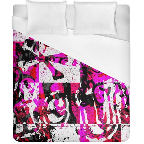 Pink Checker Graffiti Duvet Cover (California King Size) from ArtsNow.com