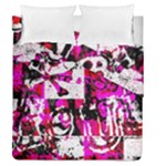 Pink Checker Graffiti Duvet Cover Double Side (Queen Size)