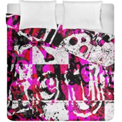 Pink Checker Graffiti Duvet Cover Double Side (King Size) from ArtsNow.com