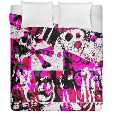 Pink Checker Graffiti Duvet Cover Double Side (California King Size) from ArtsNow.com