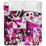 Pink Checker Graffiti Duvet Cover Double Side (California King Size)