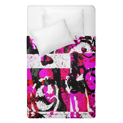 Pink Checker Graffiti Duvet Cover Double Side (Single Size) from ArtsNow.com