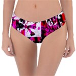 Pink Checker Graffiti Reversible Classic Bikini Bottoms