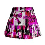 Pink Checker Graffiti Mini Flare Skirt
