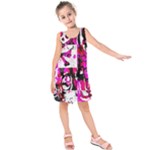 Pink Checker Graffiti Kids  Sleeveless Dress