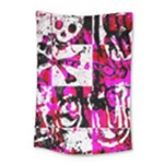 Pink Checker Graffiti Small Tapestry