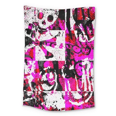 Pink Checker Graffiti Large Tapestry from ArtsNow.com