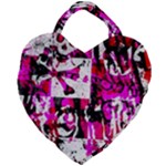 Pink Checker Graffiti Giant Heart Shaped Tote