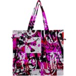 Pink Checker Graffiti Canvas Travel Bag