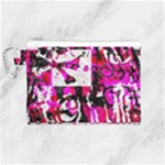 Pink Checker Graffiti Canvas Cosmetic Bag (Medium)