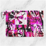 Pink Checker Graffiti Canvas Cosmetic Bag (XL)