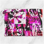 Pink Checker Graffiti Canvas Cosmetic Bag (XXL)