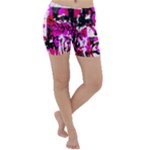 Pink Checker Graffiti Lightweight Velour Yoga Shorts