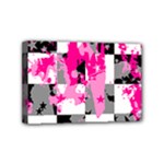 Pink Star Splatter Mini Canvas 6  x 4  (Stretched)