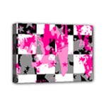 Pink Star Splatter Mini Canvas 7  x 5  (Stretched)