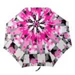 Pink Star Splatter Folding Umbrella