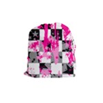 Pink Star Splatter Drawstring Pouch (Medium)