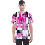 Pink Star Splatter Men s Sports Mesh Tee