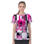 Pink Star Splatter Women s Sport Mesh Tee