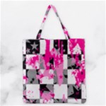 Pink Star Splatter Grocery Tote Bag