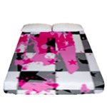 Pink Star Splatter Fitted Sheet (Queen Size)