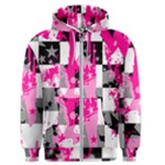 Pink Star Splatter Men s Zipper Hoodie