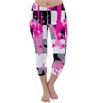 Pink Star Splatter Capri Winter Leggings 