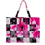 Pink Star Splatter Zipper Mini Tote Bag