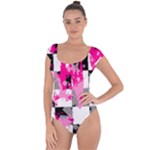 Pink Star Splatter Short Sleeve Leotard 