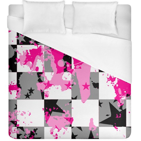 Pink Star Splatter Duvet Cover (King Size) from ArtsNow.com