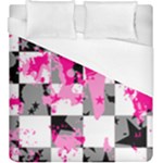 Pink Star Splatter Duvet Cover (King Size)