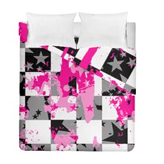 Pink Star Splatter Duvet Cover Double Side (Full/ Double Size) from ArtsNow.com