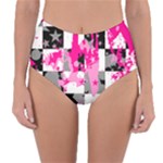 Pink Star Splatter Reversible High-Waist Bikini Bottoms