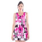 Pink Star Splatter Scoop Neck Skater Dress