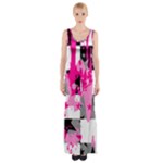 Pink Star Splatter Thigh Split Maxi Dress