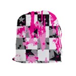 Pink Star Splatter Drawstring Pouch (XL)