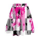 Pink Star Splatter High Waist Skirt