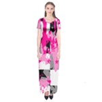 Pink Star Splatter Short Sleeve Maxi Dress