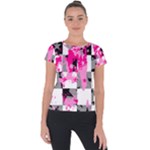 Pink Star Splatter Short Sleeve Sports Top 