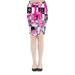 Pink Star Splatter Midi Wrap Pencil Skirt from ArtsNow.com