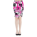 Pink Star Splatter Midi Wrap Pencil Skirt