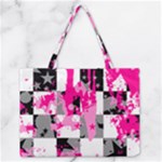 Pink Star Splatter Zipper Medium Tote Bag