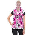 Pink Star Splatter Women s Button Up Vest