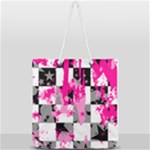 Pink Star Splatter Full Print Rope Handle Tote (Large)