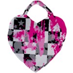 Pink Star Splatter Giant Heart Shaped Tote